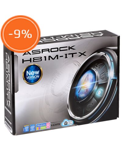 Дънна платка Asrock - H81M-ITX, LGA1150 (Преоценен)