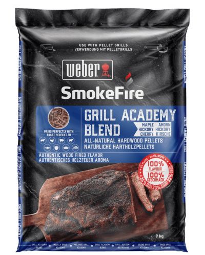 Дървени пелети Weber - Grill Academy Blend, клен, хикория, череша, 9 kg - 1