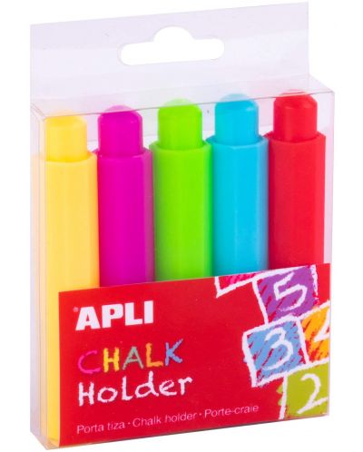 Държачи за тебешир Apli Kids - Ф 9 mm, 5 цвята - 1