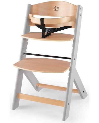 Дървено столче за хранене KinderKraft - Enock, сиво - 2