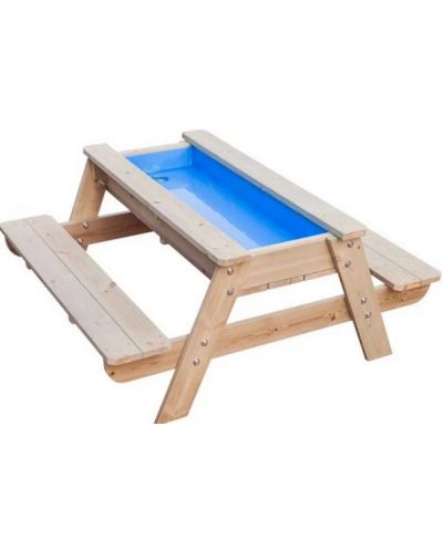 Дървен комплект Classic World - Маса с пейка за игра с пясък и вода - 2