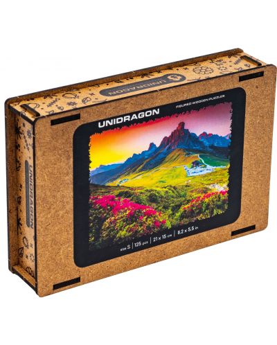 Дървен пъзел Unidragon от 125 части - Планини (размер S) - 1