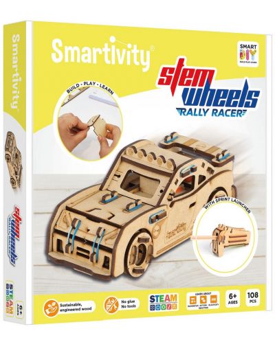 Дървен конструктор Smart Games Smartivity - Рали състезател - 1