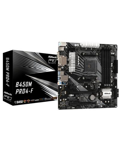 Дънна платка Asrock - B450M Pro4-F, AM4