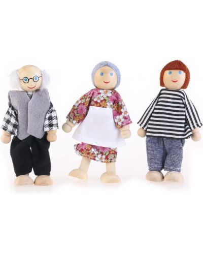 Дървени кукли Iso Trade - Семейство, 7 броя - 3