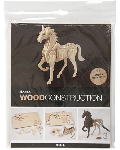 Дървен 3D пъзел Creativ Company - Кон - 2