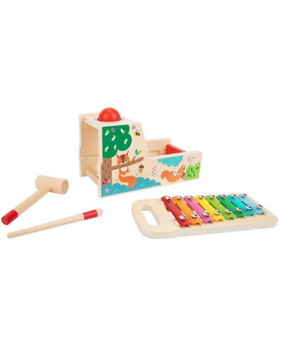 Дървена игра с топче и ксилофон 2 в 1 Tooky Toy - 4