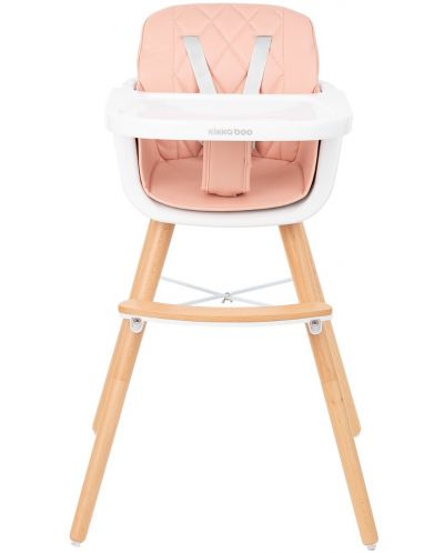 Дървено столче за храненe KikkaBoo - Woody, розово - 2