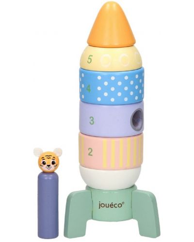 Дървена играчка за нанизване  Jouéco - Ракета - 2