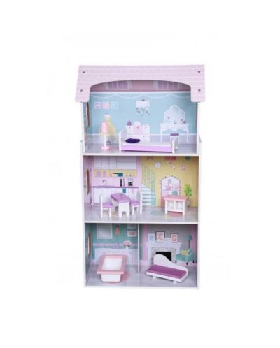 Дървена къща за кукли с обзавеждане Moni Toys - Anna, 4121 - 3