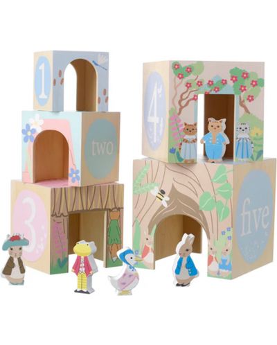 Дървени кубчета за подреждане Orange Tree Toys Peter Rabbit - 1