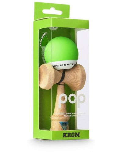 Дървена игра за сръчност KROM Kendama - Pop Кендама, лайм - 2
