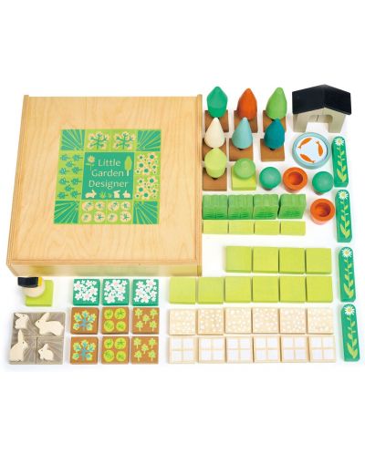Дървен игрален комплект Tender Leaf Toys - Моята градина, 67 части - 6
