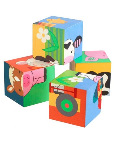 Дървени кубчета Orange Tree Toys - Животните от фермата - 3