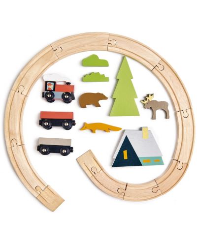 Дървен влаков комплект Tender Leaf Toys - Приключения в гората - 2
