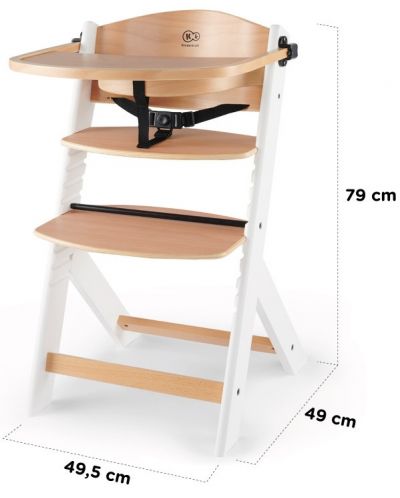 Дървено столче за хранене KinderKraft - Enock, сиво - 11