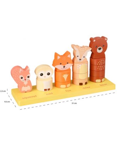 Дървена играчка за сортиране Orange Tree Toys - Горски животни - 3