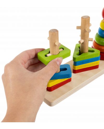 Дървена играчка Iso Trade - Сортер за нанизване - 4