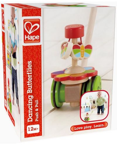 Дървена играчка за бутане HaPe International - Танцуваща пеперуда. дървена - 2