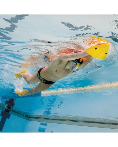 Дъска за плуване Finis - Alignment Kickboard, жълта - 4