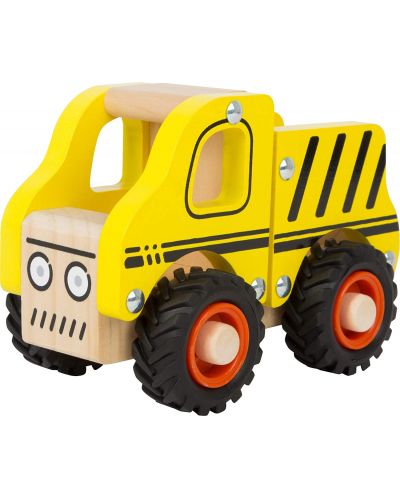 Дървена играчка Small Foot - Камион, жълт - 2