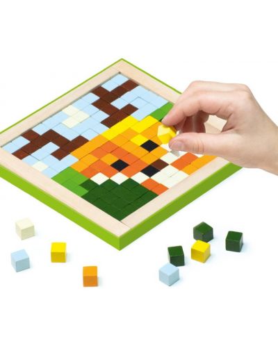 Дървена мозайка с пиксели Cubika - Животни, с 250 кубчета - 3