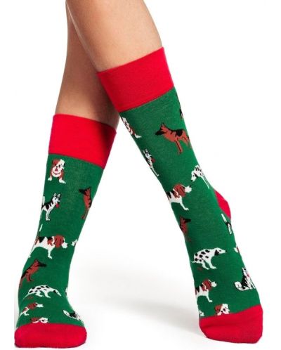 Дамски чорапи Crazy Sox - Кучета зелени, размер 35-39 - 2