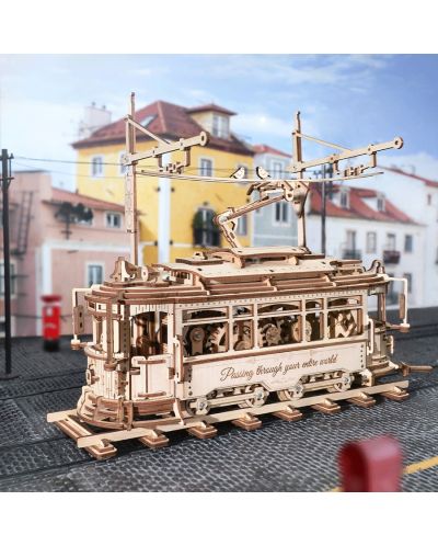 Дървен 3D пъзел Robo Time от 374 части - Трамвай - 9