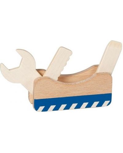 Дървена играчка Goki - Многофункционален инструмент 3 в 1 - 1
