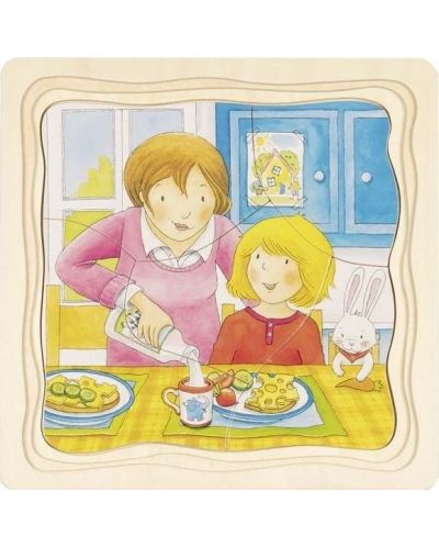 Дървен пъзел Goki - Ден от живота ми - 3