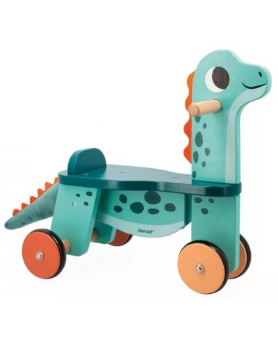 Дървена играчка за яздене Janod - Динозавър - 1