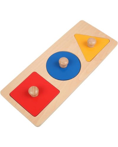 Дървен сортер Smart Baby - С квадрат, триъгълник и кръг - 1