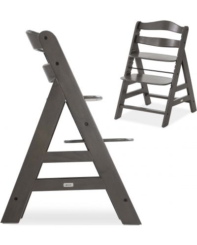 Дървено столче за хранене Hauck - Alpha Plus Select, charcoal - 7