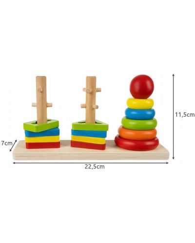 Дървена играчка Iso Trade - Сортер за нанизване - 6