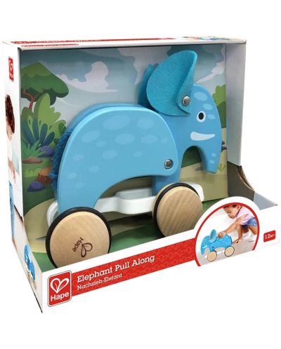 Дървена играчка HaPe International  - Слон на колела - 2