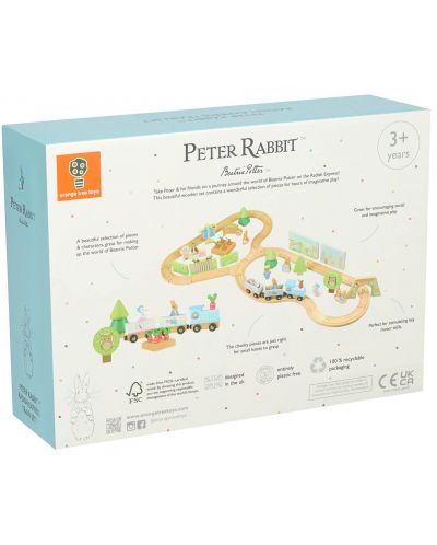 Дървен игрален комплект Orange Tree Toys Peter Rabbit - Влак с релси и фигури - 7