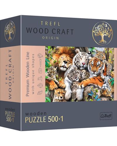 Дървен пъзел Trefl от 500+1 части - Животни в джунглата - 1