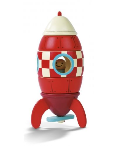 Дървена играчка Janod - Магнитна ракета - 1