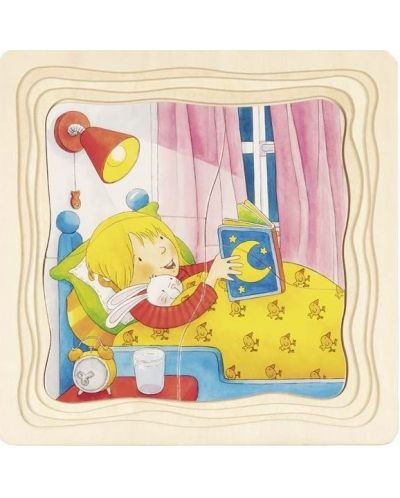 Дървен пъзел Goki - Ден от живота ми - 4