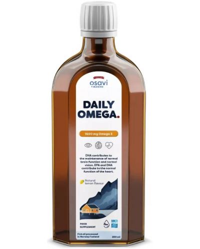 Daily Omega, 1600 mg, лимон, 250 ml, Osavi - 1
