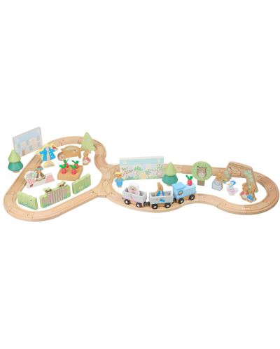 Дървен игрален комплект Orange Tree Toys Peter Rabbit - Влак с релси и фигури - 3