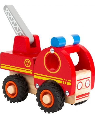 Дървена играчка Small Foot - Пожарна, червена - 3