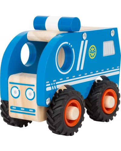 Дървена играчка Small Foot - Полицейска кола, синя - 2