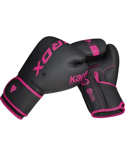 Дамски боксови ръкавици RDX - F6 , черни/розови - 5