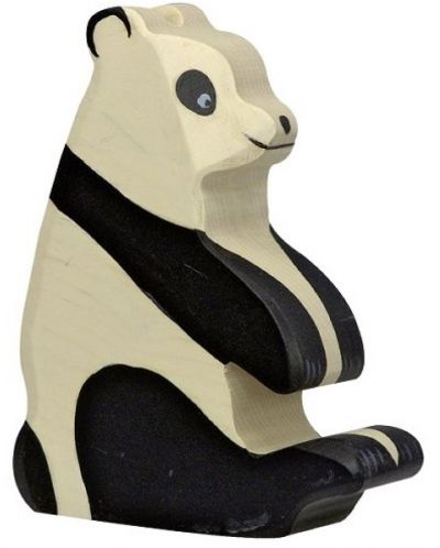 Дървена фигурка Holztiger - Седяща панда - 1