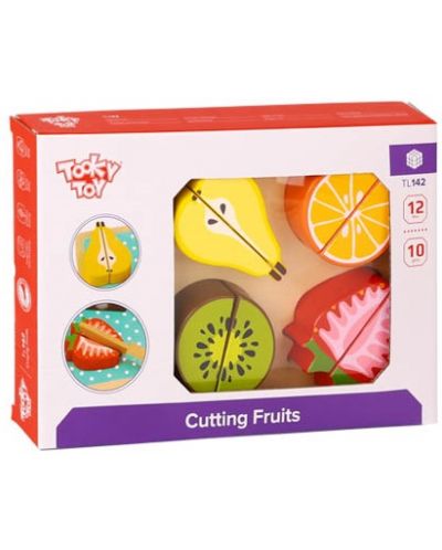 Дървена играчка Tooky Toy - Дъска за рязане, Fruits - 2