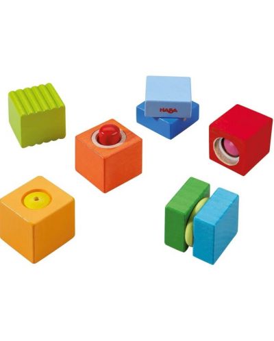 Дървени цветни кубчета Haba - Акустични ефекти, 6 броя - 2
