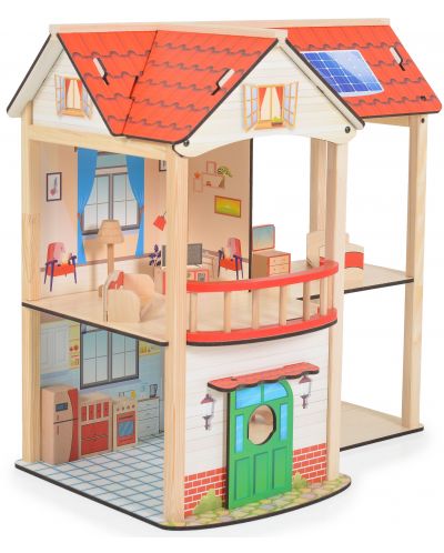 Дървена къща за кукли Moni Toys - Elly - 3