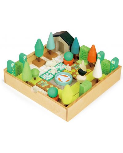 Дървен игрален комплект Tender Leaf Toys - Моята градина, 67 части - 4