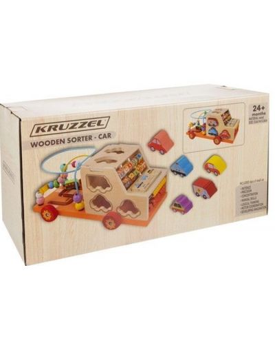 Дървена играчка Kruzzel - Сортер кола - 4